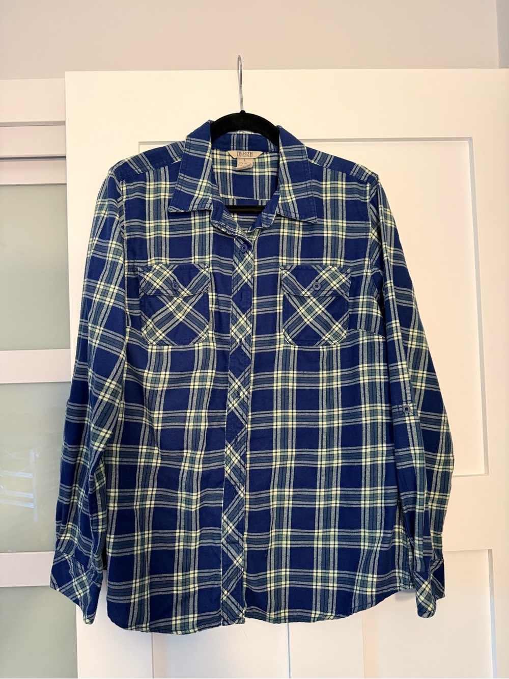 Women’s  Blue Plaid Long-Sleeve Shirt - Brand: Duluth Trading